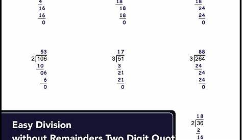 Links to free math worksheets for Long Division problems with and