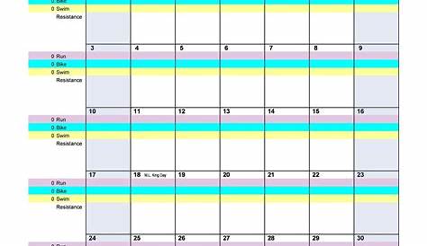 monthly exercise calendar printable