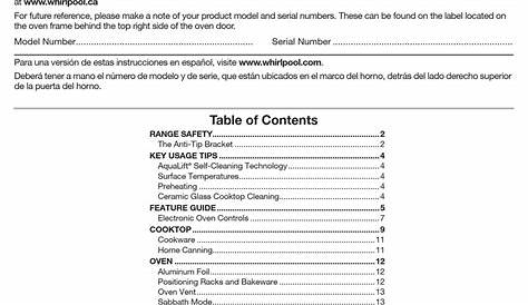 whirlpool oven user manual