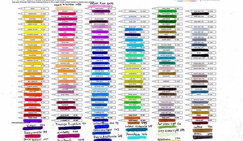 my Prismacolor Premier pencil chart - see note - new 'neon… | Flickr