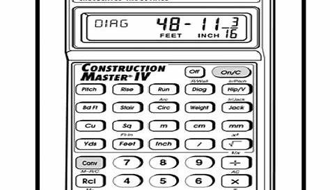 Construction Master IV Calculator ug4045E B | Area | Stairs