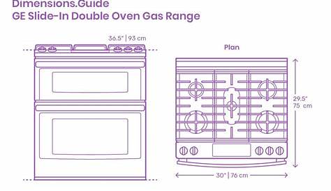 the measurements for an oven and range