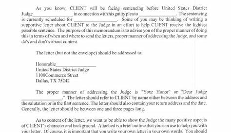 8+ Character Letter Templates For Court – PDF, Word | Sample Templates