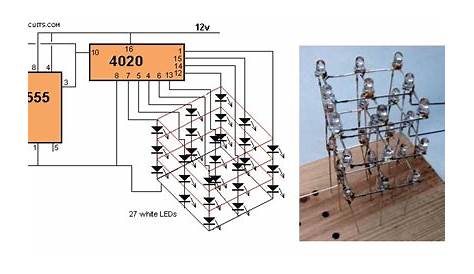 3x3x3 LED Cube Circuit - LED_and_Light_Circuit - Circuit Diagram