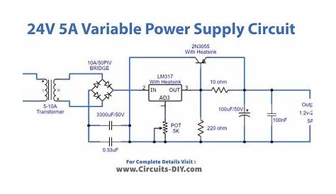 24 Volt 5A Variable Or Adjustable Power Supply
