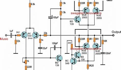 Simple 20 watt Amplifier | Homemade Circuit Projects