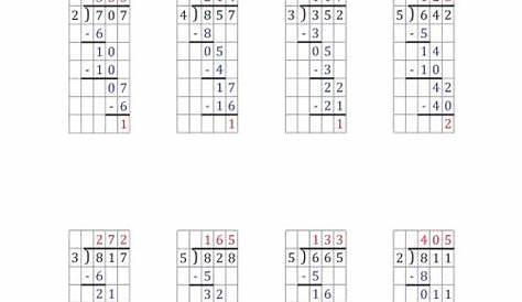 long division with a grid a answers