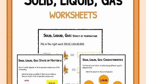 solids liquids and gases worksheets