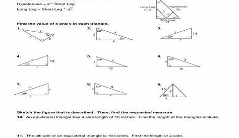 solving triangles worksheets