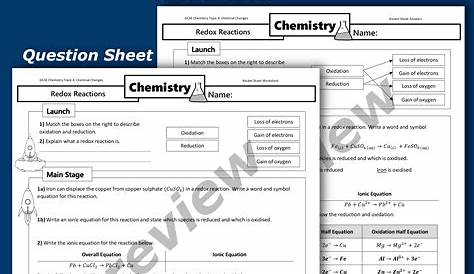 redox reactions worksheets answers
