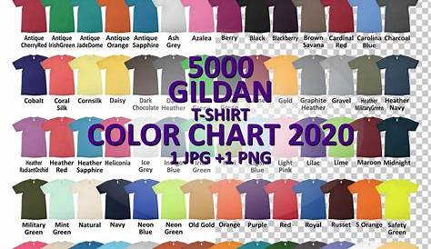 gildan t shirt color chart