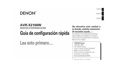 Denon AVR-X2100W El manual del propietario | Manualzz