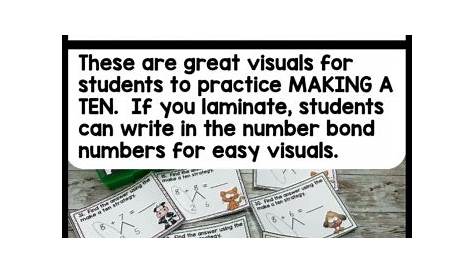 Make a Ten Strategy Math Task Cards by Shanon Juneau We are Better Together