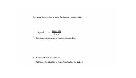 Rearranging equations practice worksheet | Teaching Resources
