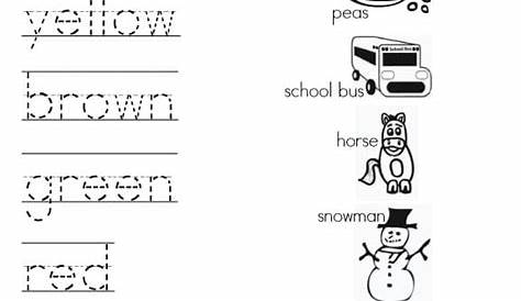 Color Worksheets - Sight Words, Reading, Writing, Spelling & Worksheets