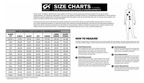 gk leo size chart