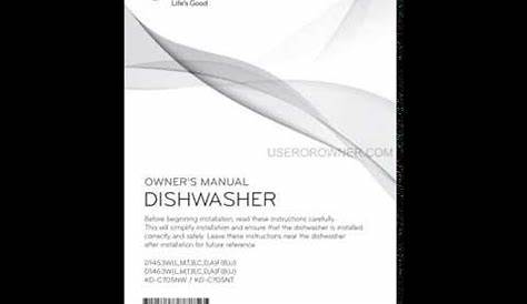 LG D1453WF Inverter Direct Drive Dishwasher Manual - YouTube