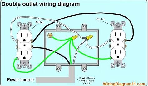 double outlet box wiring diagram in the middle of a run in one box