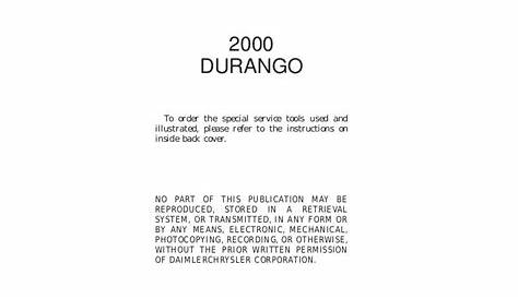 1999 Dodge Durango Shop Manual