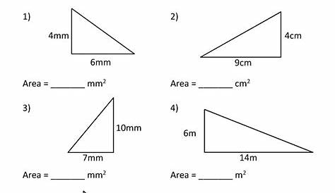 worksheets for area of a triangle