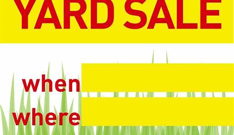 Free Printable Yard Sale Sign | Creative Center