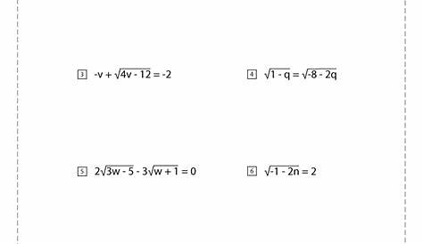 Solving Radical Equations Worksheets - Math Monks