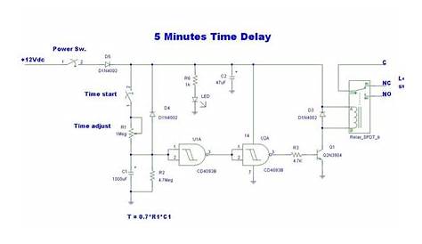 5 minute time delay circuit using CD4093 - ElecCircuit.com | Circuit