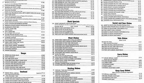panda express menu pdf