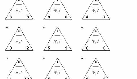 multiplication triangles worksheet