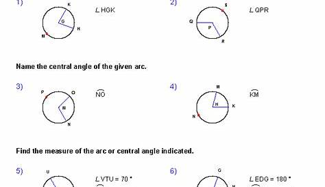 geometry arcs and chords worksheet