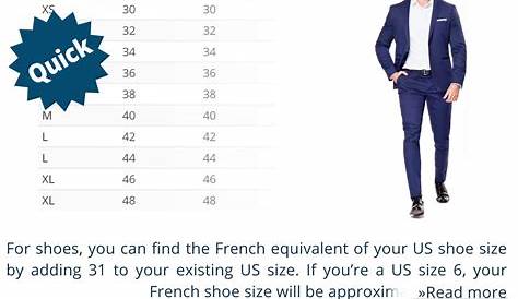 French Size to US: Shoes & Clothes Size Charts, Men & Women (2022)