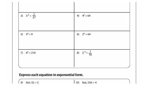 properties of logarithms worksheets answers