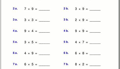 grade printable multiplication worksheet