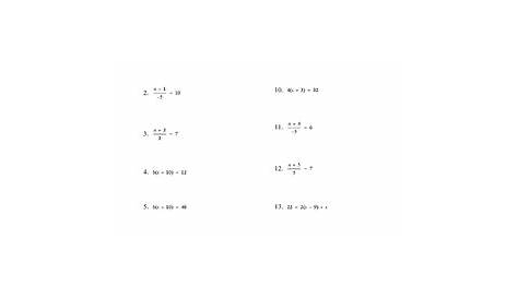 solving equations practice worksheets