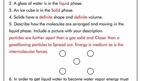heat and phase changes worksheets
