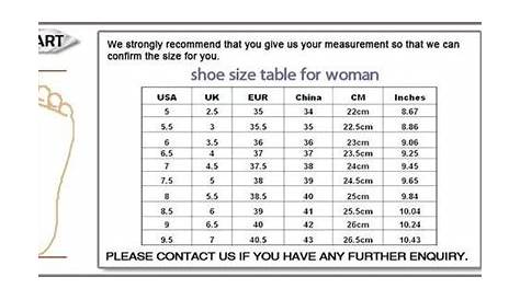 nike heel to toe size chart