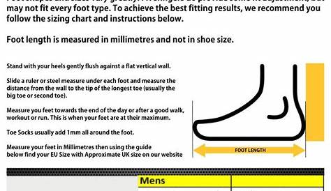 vibram five finger shoes size chart