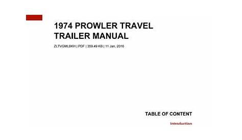 prowler travel trailer manual