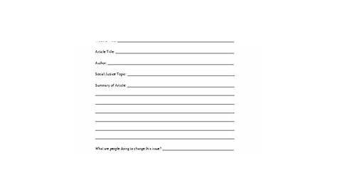 social justice worksheets