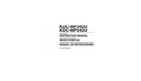 Kenwood KDC-MP342U - Radio / CD Manual