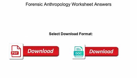 forensic anthropology worksheet