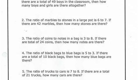 ratio worksheets for grade 6