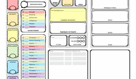 Color Coded Character Sheet : r/DnD