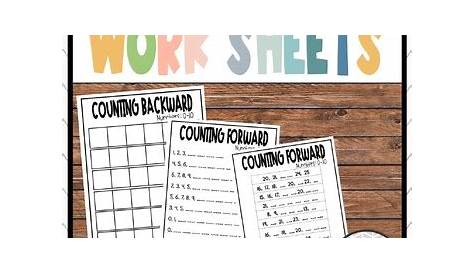 Counting Forward & Backward Worksheets Differentiated! (0-10, 0-20, 0