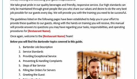 restaurant employee training manual