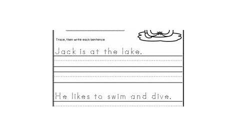 Printable Handwriting Kindergarten Writing Sentences Worksheets