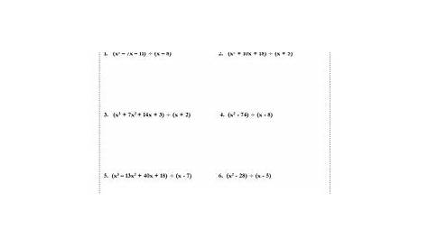 long and synthetic division worksheet answers