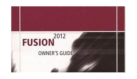 2012 Ford Fusion Owners Manual - Manuals Books