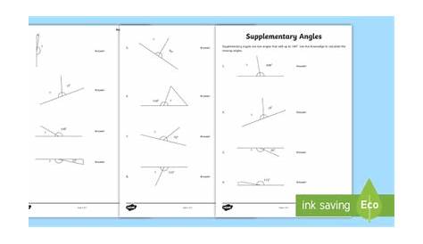 Supplementary Angles Worksheet (teacher made)