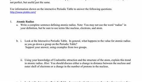 periodic trends worksheets answers pogil